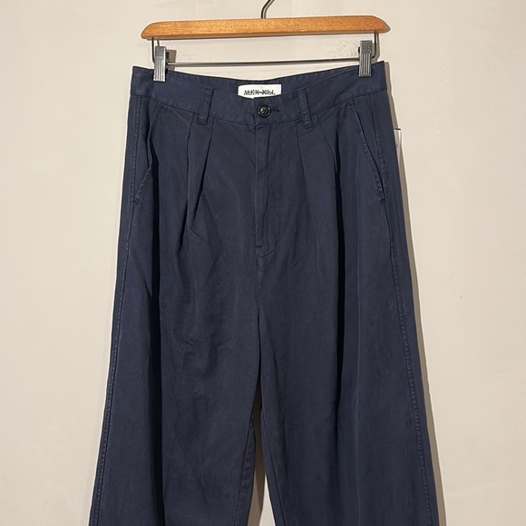 NEW Alex Mill Navy Pleated Tapered cotton trouser pants women size 6 - Picture 7 of 7